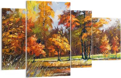 Produktbild von Bild auf Leinwand - Leinwandbild - Park Herbst Wasser - 120x70cm - Wand Bild - Wanddeko - Leinwanddruck - Bilder - Kunstdruck - Wanddekoration - Leinwand bilder - Wandkunst - DL120x70-3536