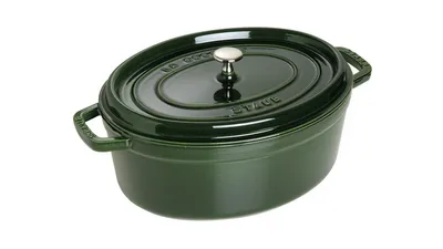 Produktbild von Staub La Cocotte 33cm oval, Basilikum-grün, Gusseisen