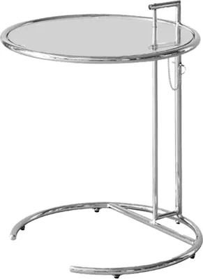 Produktbild von C-förmiger runder Beistelltisch - höhenverstellbar - multifunktional - gehärtetes Glas