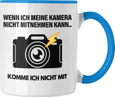 Produktbild von Trendation - Fotografie Geschenk Tasse lustig Fotograf Zubehör Fotograph Geschenkidee Lustige Geschenk Kaffeetasse (Blau)