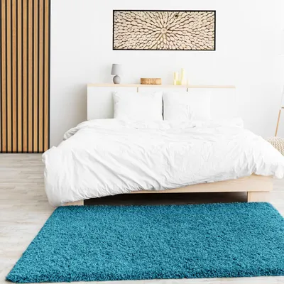 Produktbild von Teppich Prime Shaggy Hochflor Langflor Einfarbig Modern Türkis für Wohnzimmer, Schlafzimmer, küche, Maße:120x170 cm