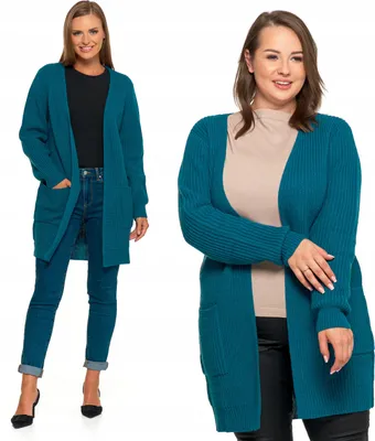 Obrázek produktu pro Dlouhý teplý dámský svetr s kapsami MORAJ XXL/3XL