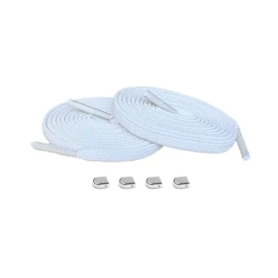 Produktbild von Elastische Schnürsenkel mit Clips - Schnürsenkel: Weiss | Verschluss: Silber
