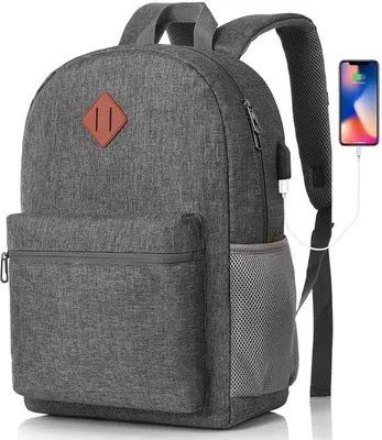 Produktbild von Schulrucksack für Herren, Jungen und Mädchen, Reise- und Schultasche mit USB-Ladeanschluss