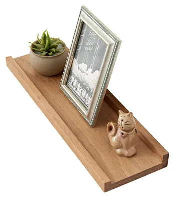 Zdjęcie produktu dla Półka wisząca, listwa na zdjęcia, dąb, drewno lite, 50 x 10 cm