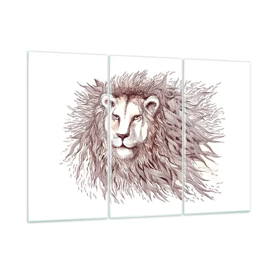 Produktbild von Bilder auf glas - Löwe König Tierwelt Pelz - 105x70cm - Glasbilder - Wandbilder - Kunstdruck - zum Aufhängen bereit - Wanddekoration aus Glas - Glas Bilder - Wandbild auf Glas - GCE105x70-3025
