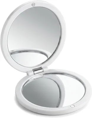 Produktbild von Taschenspiegel 7,5 cm, rund, doppelseitig, mit Vergrößerung, magnetisch, für Make-up