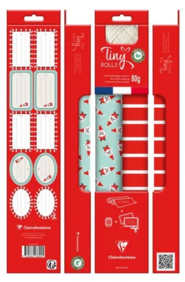 Obrázok produktu pre Clairefontaine 223890C Sada vianočného baliaceho papiera Clairefontaine "Tiny Rolls"
