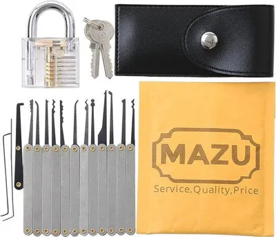 Produktbild von Famanu Dietrich-Set mit Schlüsselwerfer für Vorhängeschlösser - 12-teilig