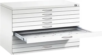 Produktbild von CP 7100 Planschrank verkehrsweiß 10 Schubladen 110,0 x 76,5 x 76,0 cm