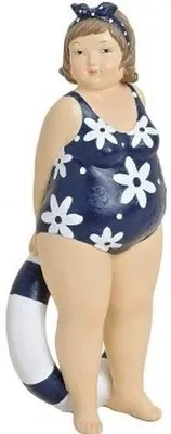 Produktbild von Figur - Dicke Dame mit Rettungsring - Polystone - 20 cm