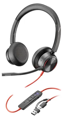 Produktbild von HP Poly Blackwire 8225 USB-C Stereo-Headset, für Microsoft Teams , + USB-C/A-Adapter