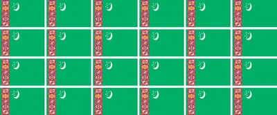 Produktbild von Mini Aufkleber Set - Pack glatt - 33x20mm - selbstklebender Sticker - Turkmenistan - Flagge / Banner / Standarte fürs Auto, Büro, zu Hause und die Schule - 24 Stück