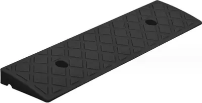 Produktbild von Auffahrrampe 50x22x4 cm – Bordsteinrampe Kunststoff – Auffahrkeil für Auto, Motorrad, Rollstuhl & Anhänger – Schwellenrampe schwarz