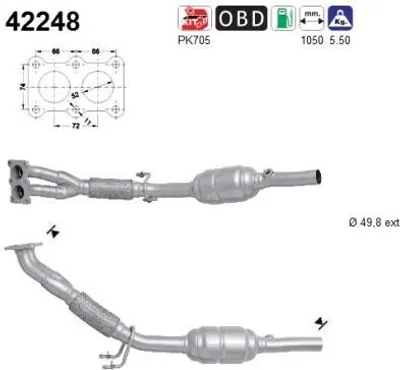 Produktbild von AS Katalysator Kat für VW GOLF VI (5K1) 42248