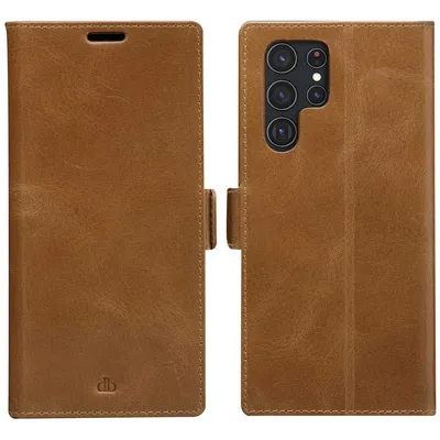 Produktbild von Samsung Galaxy S22 Ultra Hülle - Echtleder - dbramante1928 Klapphülle - Braun
