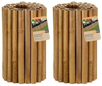 Obrázok produktu pre Odolné drevené ohraničenie záhrady | Bambusové ohraničenie záhrady 15 cm x 100 cm | Ideálne pre kvetinové záhony a záhradné chodníky