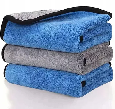 Produktbild von 3-teiliges Set flauschiger Auto-Trockenhandtücher aus Mikrofaser, schnelltrocknend