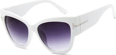 Produktbild von Techsuit Damen Cat Eye Sonnenbrille – Elegante weiße UV-Schutzbrille KP37032