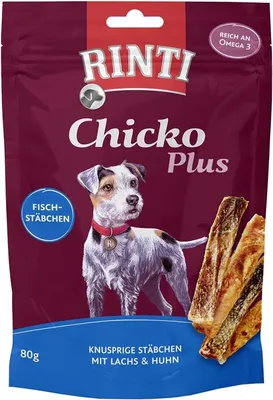 Produktbild von Rinti Chicko Plus Fischstäbchen mit Lachs & Huhn 12 x 80 g