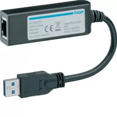 Produktbild von Hager Schnittstellenadapter USB HTG457H zu Ethernet
