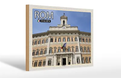 Produktbild von Holzschild Reise Rom Italien Parlament Architektur 30x20cm