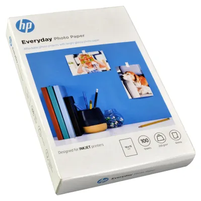Produktbild von HP Everyday Glossy 100/10x15, 100 x 150 mm, 20 - 80, 15 - 30 °C, 5 - 30 °C, 165.1 x 102.6 x 17.5 mm, 330 g