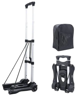 Produktbild von Omgoods – Faltbarer Einkaufswagen mit 2 Rädern und verstellbarem Griff, bis zu 40 kg Traglast