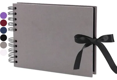 Immagine prodotto di Album fotografico personalizzabile, formato 24 x 17 cm. Album fotografico fai-da-te, 40 pagine, colore grigio