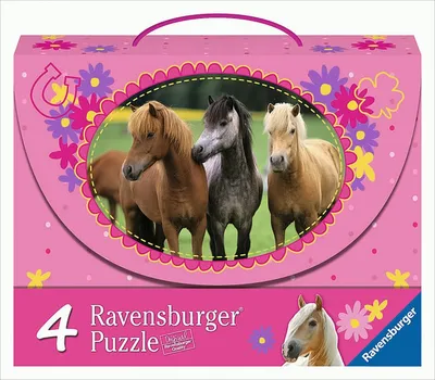 Produktbild von Ravensburger 07268 - Wunderschöne Pferde - 2x 64 / 2x 81 Teile Puzzlekoffer
