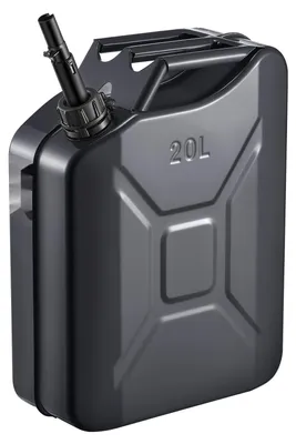 Immagine prodotto di Tanica per benzina/carburante - Metallo 20 L - Con beccuccio - A tenuta stagna - Resistente alla corrosione - Comoda impugnatura - Per auto, moto, ATV, UTV - Nero