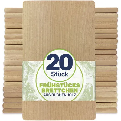 Produktbild von Frühstücksbrettchen Holzbrett Buche 22x12x1 cm, Menge:20