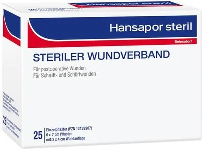 Zdjęcie produktu dla Hansapor sterylny opatrunek na ranę 6x7 cm 25 szt