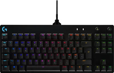 Produktbild von Logitech G 920-009391, Tenkeyless (80 - 87 %), Kabelgebunden, USB, Mechanischer Switch, RGB-LED, Schwarz