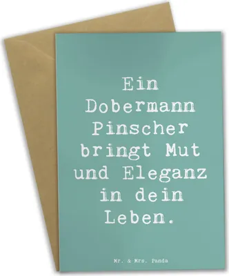 Produktbild von Mr. & Mrs. Panda Glückwunschkarte Spruch Dobermann Pinscher - Meeresbrise - Geschenk, Hunderassen Eigenschaften, Wachhund, weihnachtskarten, Grußkarten, genesungskarte