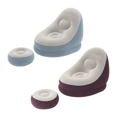 Image de Fauteuil floqué et repose pied Confort Cruiser - 122 x 94 x 81 cm