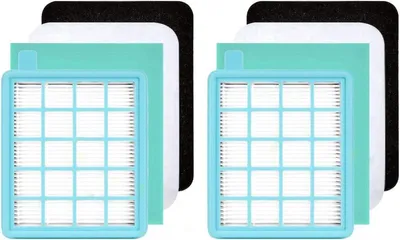 Produktbild von 2x HEPA-Filter passend für Philips PowerPro Compact/Active Series Staubsauger - Staubsaugerfilter Filterset Ersatz FC8058/01
