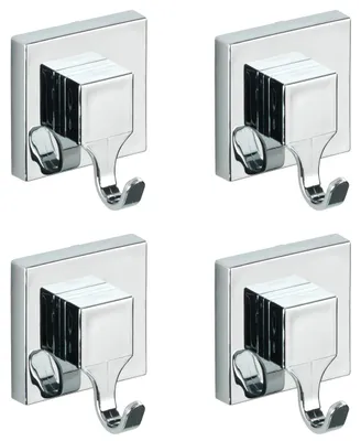 Produktbild von WENKO 2er Set Wand Haken Handtuch Garderoben Bad Küchen WC ohne Bohren Eckig