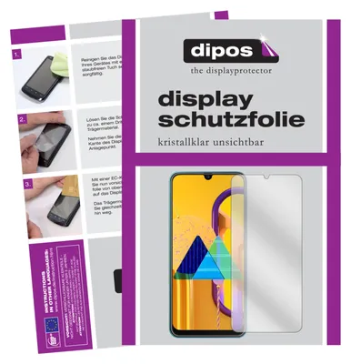 A collage showing instructions for applying a screen protector and a product shot of the screen protector on a phone.