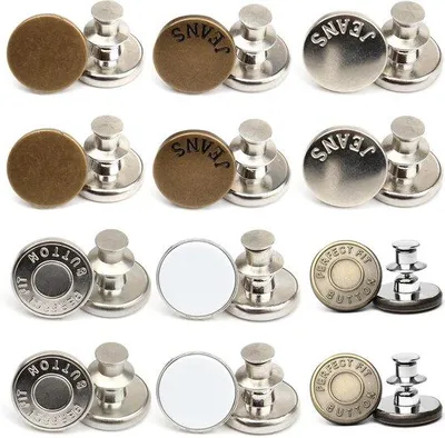 Produktbild von Durchgehende Knöpfe 12 Stück (Ø17 mm) - Nahtlose Knöpfe - Robuste Metall - Farbenfrohe Varianten - Für Jacken/Jeans/Jacken - Dauerhafte Verbindung