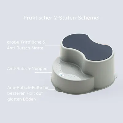 Produktbild von rotho-Babydesign Kinderschemel TOP LBH 37.50x37x18.40 cm grau