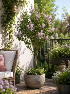 Produktbild von Zwergflieder Stamm Syringa meyeri Palibin 120 cm | Duftflieder Stämmchen winterhart | Blütenstrauch für Garten, Terrasse & Kübel