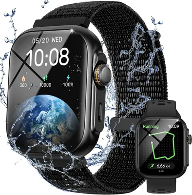 Produktbild von Parsonver Smartwatch mit GPS & Telefonfunktion – 1,85 Zoll Display, 100+ Sportmodi, 3ATM Wasserdicht, Herzfrequenz- & Schlafüberwachung, 2 Armbänder