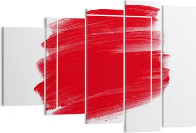Produktbild von Bild auf Leinwand - Leinwandbild - 5 Teile - Rot Farben Stück - 150x100cm - Wand Bild - Wanddeko - Wandbilder - Leinwanddruck - Bilder - Wanddekoration - Leinwand bilder - Wandbild - EG150x100-5067