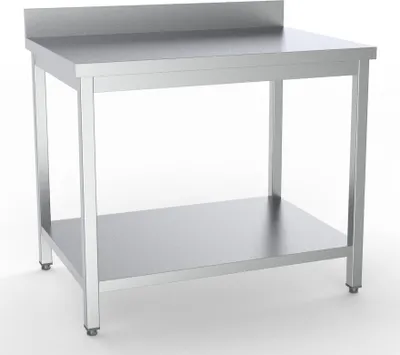 Produktbild von CHEFGASTRO 700 Arbeitstisch Edelstahl Grundboden Aufkantung Selbstmontage BxTxH 700x700x850 mm