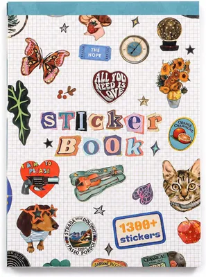 Imagen del producto de Stickerbuch mit über 1300 süßen Motiven, Scrapbooking, Journaling, 1 Stück, für kreative Gestaltung