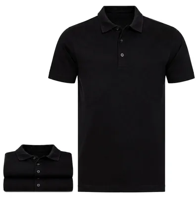 Produktbild von Mivaro Herren 3er Pack Poloshirts Schwarz - aus 100% Baumwolle - kurzarm Polo mit Kragen & 3-Knopf-Leiste, Regular Fit, Piqué Stoff, Atmungsaktiv, große Größen XS bis 5XL