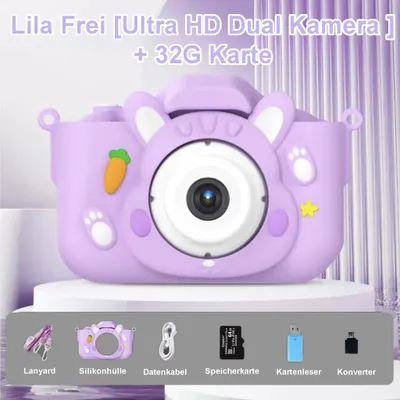 Produktbild von Kinderkamera, Sofortbildkamera, 1080P 2,0 Zoll IPS Bildschirm mit 32GB TF Karte, Digitalkamera für Anfänger, Kinder, Junge Mädchen