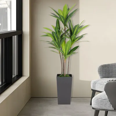 Imagen del producto de Planta artificial de agave - Planta suculenta artificial, planta de interior, planta en maceta - 152,4 cm de altura - Plástico PE duradero
