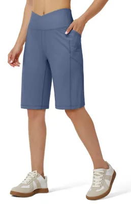 Productafbeelding van Dames Capri Shorts - Hoge Taille met Pocket - Donkerblauw